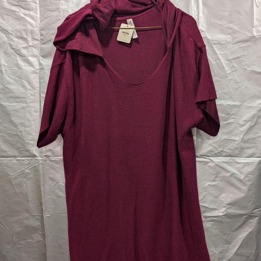 Free People Burgundy Hoodie Sweatshirt